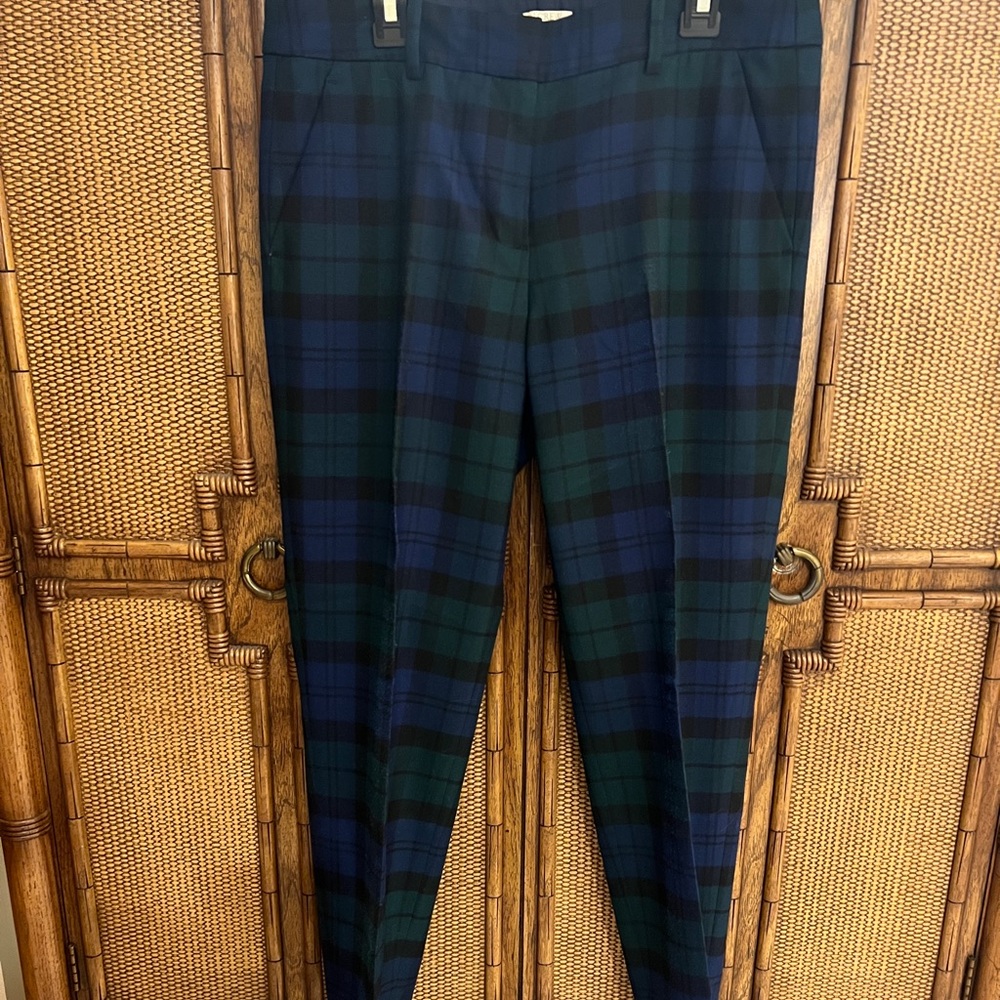 J. Crew Black Watch ankle pants